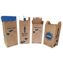 10 Poubelles carton doublé plastique jetable pour EPI